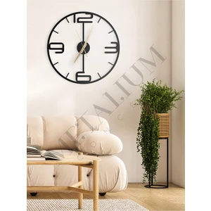 Metalium Concept Dekoratif Sessiz Siyah Metal Duvar Saati 60X60CM