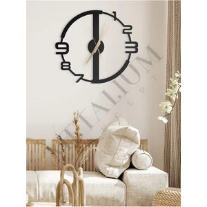 Metalium Concept Dekoratif Sessiz Siyah Metal Duvar Saati 60X60CM