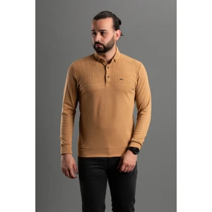 Zeki Özer Erkek Bal Köpüğü Desenli Polo Yaka Kazak