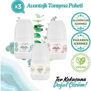 Lar Herbal Alüminyum ve Paraben İçermeyen  Roll-on  Deodorant 3lü Avantajlı Tanışma  Paket 50ml