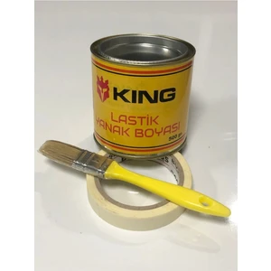 Ahmet Otomotiv Lastik Yanak Boyası Inci Beyazı 500 gr + Bant + Fırça Komple Set