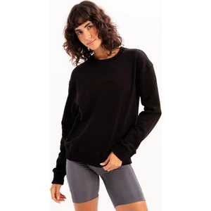 Bisiklet Yaka Basic Kalıp Siyah Kadın Sweatshirt Eşofman Üstü - Aura