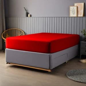 %100 Pamuk 62 Tel (155 TC) 90x190cm +30cm Yükseklik Tek Kişilik Lastikli Çarşaf