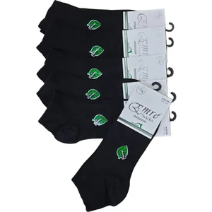 Emre Socks 6 Çift Bambu Kısa Spor Dikişsiz Burunlu Siyah Erkek Patik Çorap