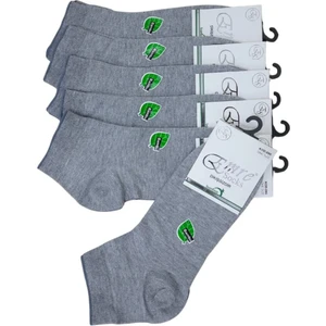 Emre Socks 6 Çift Bambu Kısa Spor Dikişsiz Burunlu Gri Erkek Patik Çorap