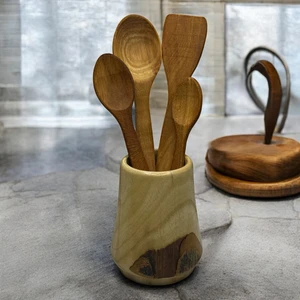 4 Parça Ahşap Mutfak Servis Seti (20 cm Ahşap Kaşık, 23CM Ahşap Kaşık, 27CM Ahşap Kaşık, 27 cm Ahşap Spatula)