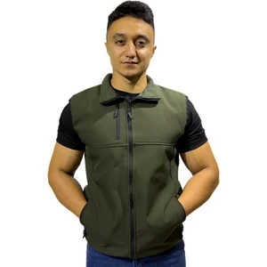 Bafaco Tekstil /  Soft Shell Haki Yeşil Yelek