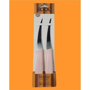 Pembe Saplı 2'li Meyve Bıçağı Lazer Bıçak 15CM Çok Amaçlı Bıçak