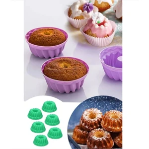 6 Adet Silikon Mini Kek Kalıbı Muffin Kek Kalıbı