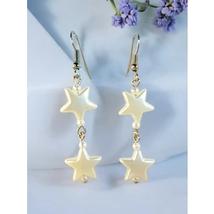 Crystal Atelier Yıldız Figürlü Aesthetic Soft Vibes Vintage Y2K Fairycore Star Beyaz Renk Sallantılı Küpe