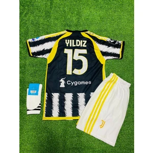 Juventus 2023/24 Yeni Sezon Kenan Yıldız Iç Saha Çocuk Forması 3'lü Set (Yellow)