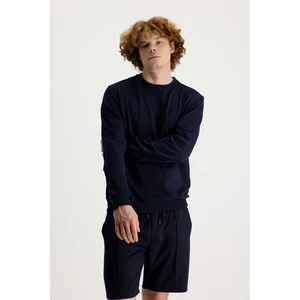 Bisiklet Yaka Pamuklu Sweatshirt