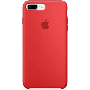 Apple iPhone 7 Plus Uyumlu Logolu Içi Kadife Altı Açık Lansman Kırmızı Silikon Kılıf