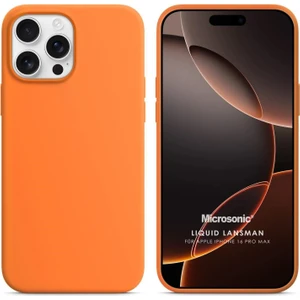 Apple iPhone 16 Pro Max Kılıf Liquid Lansman Silikon Turuncu
