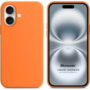 Apple iPhone 16 Kılıf Liquid Lansman Silikon Turuncu