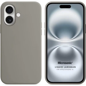 Apple iPhone 16 Kılıf Liquid Lansman Silikon Gri