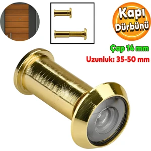 Kapı Dürbünü Kapaksız Çelik Kapı Gold 35-50 mm Ayarlanabilir Çap 14 mm