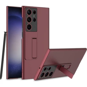 Samsung Galaxy S24 Ultra ile Uyumlu Standlı Sert Plastik Mat Kılıf - AL3566