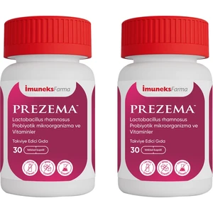 Imuneks Farma Prezema Lactobacillus Rhamnosus Probiyotik Mikroorganizma ve Vitaminler İçeren Takviye Edici Gıda 30 Kapsül x 2 Adet