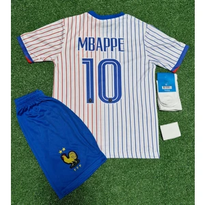 Fransa Euro 2024 Kylian Mbappe Çocuk Forması 4'lü Set (Beyaz)