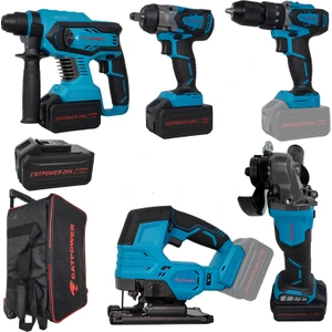 Catpower 4150 Akülü 5'li Alet Seti (Kömürsüz Motor) 3 Adet 4 Ah Akü