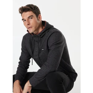Discovery Expedition Antrasit Melanj Erkek Kapüşon Yaka Relaxed Sweatshirt D4WM-SWT3217