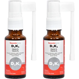 Imuneks Farma D3K2 Sprey Vitamin D3 Vitamin K2 İçeren Takviye Edici Gıda 20 ml x 2 Adet