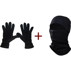 Siyah Termal Kışlık Polar Eldiven ve Termal Maske Motorcu Kask Içine 2li Set