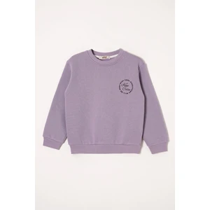 Yazı Baskılı Lila Renk Kız Çocuk  Sweat