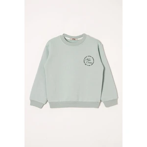 Yazı Baskılı Mint Renk Kız Çocuk Sweat