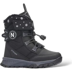 Kız Çocuk Su Itici Cırtlı Akıllıı Bağcıklı Kürklü Kar Botu Siyah - Füme