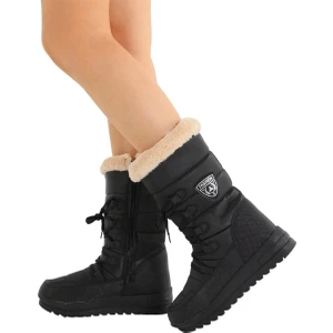 Termal Yünlü Kadın Kar Botu SİYAH