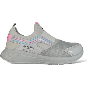 Çocuk Lastikli Spor Ayakkabı Gri-Pembe