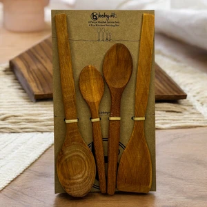 4'lü Yemek Gereçleri - 4 Boy Tahta Kaşık.(20 cm, 23 cm, 27cm, 27 cm)