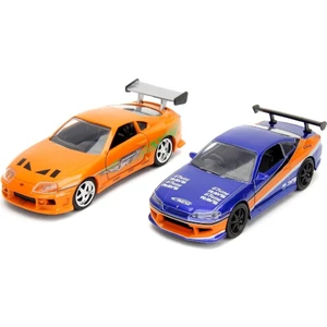 Jada 1:32 Fast & Furious Legacy Series Twin Pack W3/2 Brian's Toyota Supra & 2001 Nissan Silvia S15