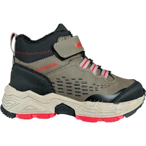 Cırtlı Içi Yünlü Soğuk Geçirmez Outdoor Günlük Çocuk Bot Vizon - Kırmızı