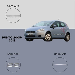 Alminox Oto Aksesuar Punto 2005-2018 Set Cam Çıta- Kapı Kolu- Bagaj Altı
