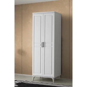 Ücretsiz Montaj - %100 MDF Sport 2 Kapaklı Beyaz Gardırop - MDF Dolap - Elbise Dolabı