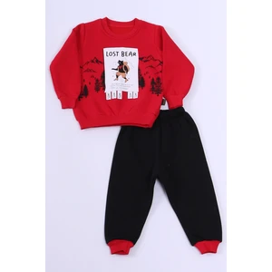 Erkek Bebek 3 Iplik Eşofman Takımı Ayıcık Baskılı A40