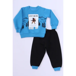 Erkek Bebek 3 Iplik Eşofman Takımı Ayıcık Baskılı A40