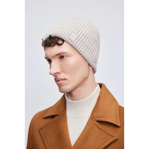 Bej Düz Örgü Bere