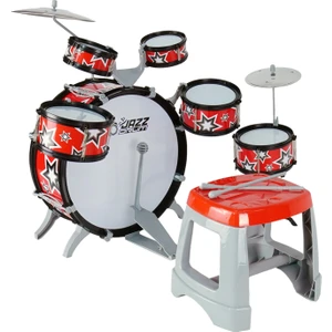 RKD-08RD 2-5 Yaş Çocuklar İçin Oyuncak Bateri Seti Eğitici Müzik Aleti Kırmızı