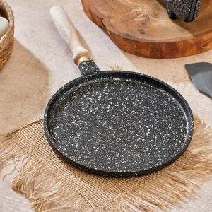 Miapadella Granit Döküm 22 cm Gözleme Bazlama Tavası Siyah