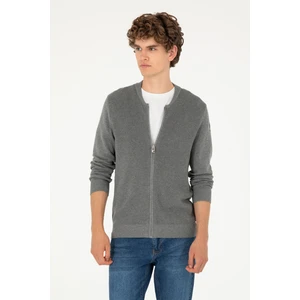 U.S. Polo Assn. Erkek Gri Melanj Hırka (Triko) 50293528-VR086