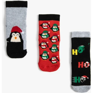 3'Lü Yılbaşı Temalı Havlu Çorap Seti