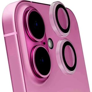 Apple iPhone 16 / 16 Plus Mercek Lens Kamera Koruyucu Pembe