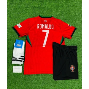 Portekiz 2024/25 Yeni Sezon Cristiano Ronaldo Iç Saha Çocuk Forması 4'lü Set