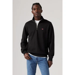 Erkek Orijinal Housemark Yarım Fermuarlı Siyah Sweatshirt - 001TU-0000