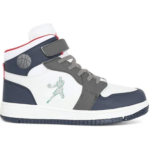 Kidessa 1517 Anatomik Taban  Çocuk Ve Genç Boğazlı Sneakers Ayakkabı - Nkt01517-Beyaz Lacivert-33