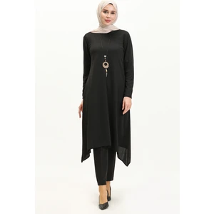 Sefa Merve Kolyeli Tunik 2323-01 Siyah